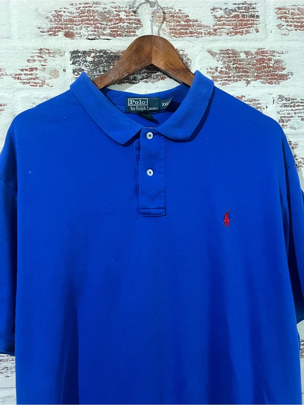 Vintage Polo Ralph Lauren Blue Polo Shirt Mens XXL Red Pony Short Sleeve
